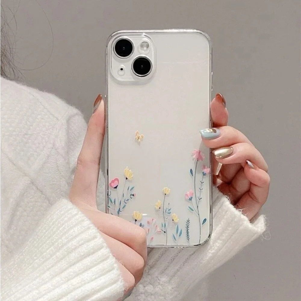 ⚠️Clearance iPhone 15/Pro/Pro Max Flower Print Phone Case - Picture 1 of 4